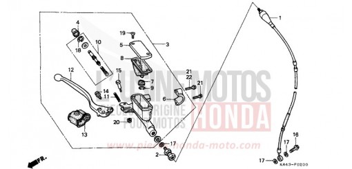 FRONT BRAKE MASTER CYLINDER CR250RK de 1989